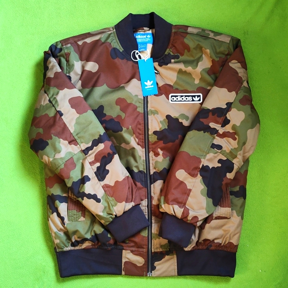 Adidas Originals Superstar Green and Brown Camo Jacket Japanese Size 0 AB7671